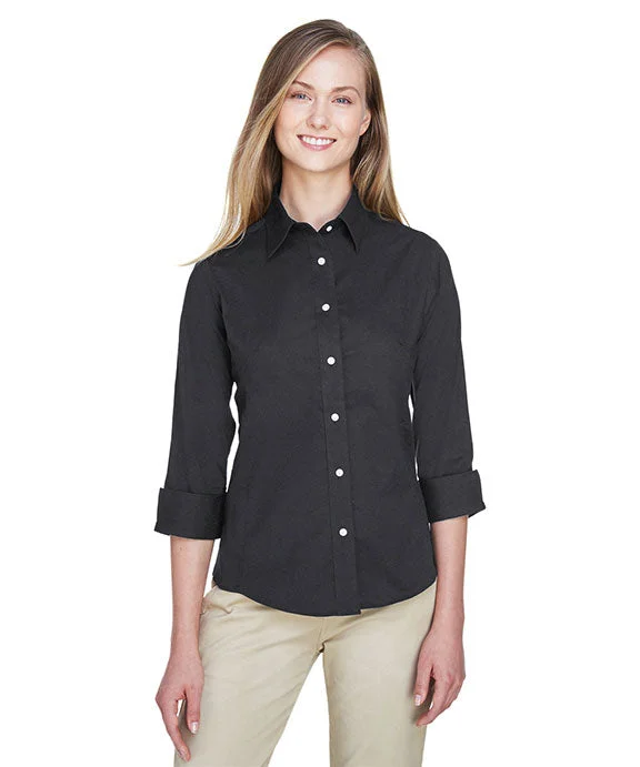 Women's zip - up sweatshirt in pastel blue for a soft and stylish outfitDP625W - Devon & Jones Ladies Perfect Fit™ Three-Quarter Sleeve Stretch Poplin Blouse Women's zip - up sweatshirt in pastel blue for a soft and stylish outfitDP625W - Devon & Jones Ladies Perfect Fit™ Three-Quarter Sleeve Stretch Poplin Blouse