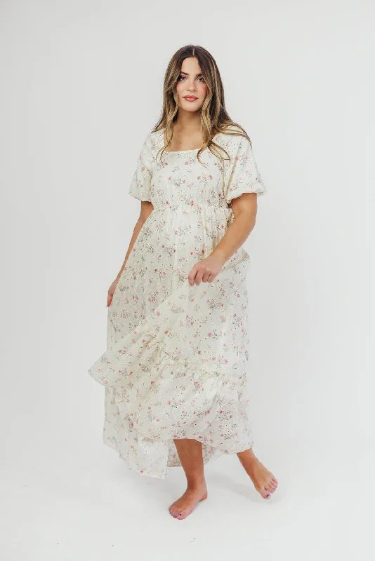 Strapless Women Dress with a Built - in Bra for Comfort and SupportRemi Eyelet Floral Maxi Dress in Ivory Strapless Women Dress with a Built - in Bra for Comfort and SupportRemi Eyelet Floral Maxi Dress in Ivory