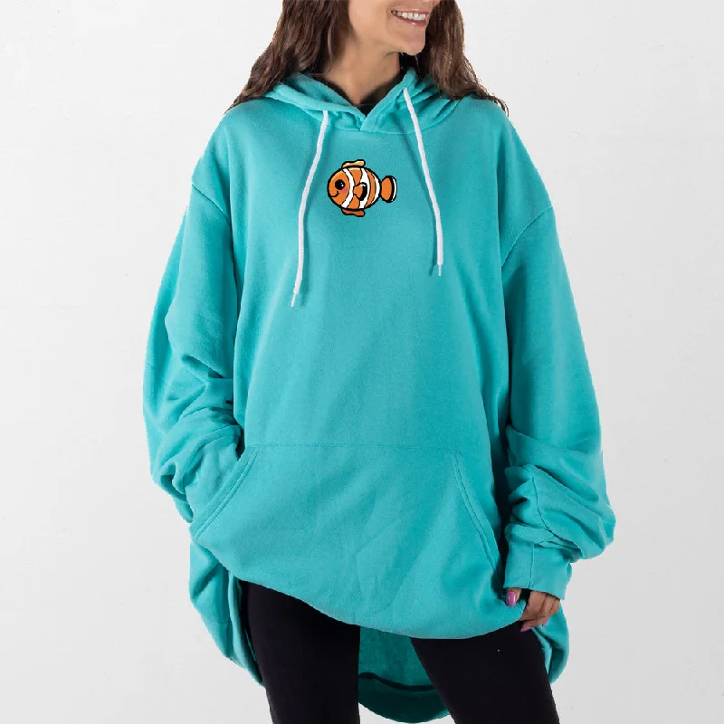 Women's cropped sweatshirt with a slogan graphic for a fun and expressive lookFishy Giant Hoodie