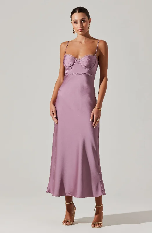 Maxi Women Dress with Floral Print for a Bohemian VibeFlorianne Satin Maxi Dress