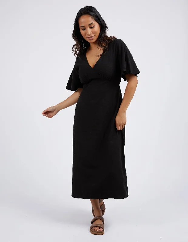 Long - Sleeve Women Dress in Velvet for a Luxurious Winter LookFoxwood Bronte Linen Dress Black Long - Sleeve Women Dress in Velvet for a Luxurious Winter LookFoxwood Bronte Linen Dress Black