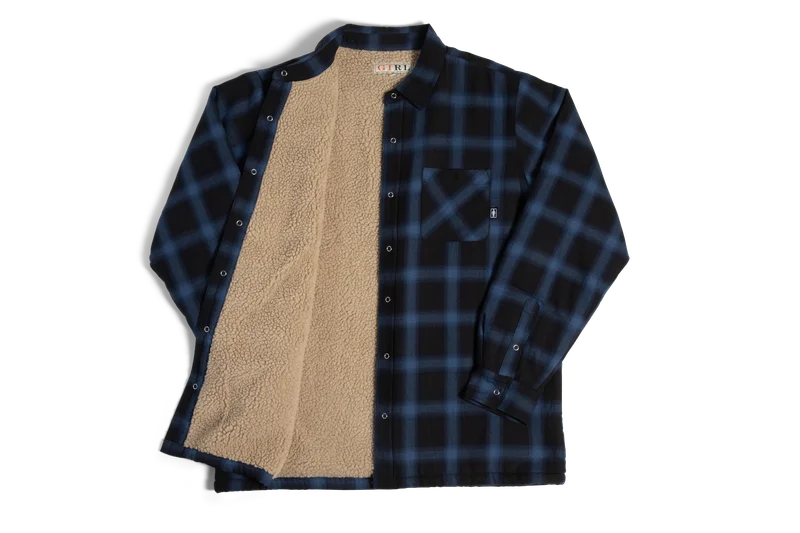 Women's faux fur - trimmed denim jackets for a trendy and cozy styleGirl Sherpa Lined Fleece Flannel Black/Blue Women's faux fur - trimmed denim jackets for a trendy and cozy styleGirl Sherpa Lined Fleece Flannel Black/Blue