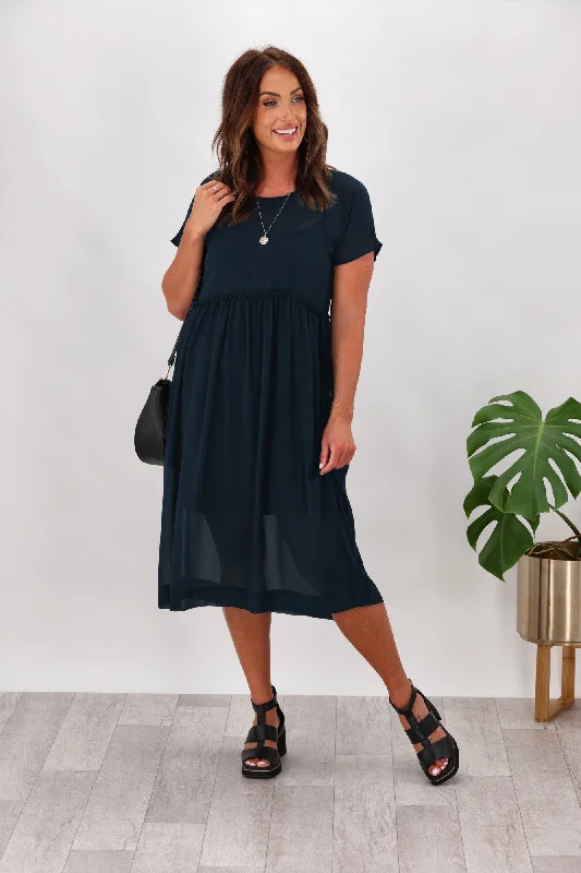 Mini Women Dress with a Short Hem for a Young and Trendy StyleGloss by Shine On Amanda Empire Line Chiffon Dress Deep Teal Mini Women Dress with a Short Hem for a Young and Trendy StyleGloss by Shine On Amanda Empire Line Chiffon Dress Deep Teal