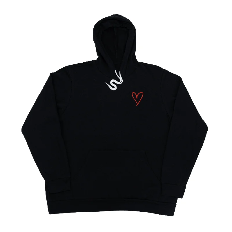 Women's zip - front sweatshirt with contrast stitching for a sporty aestheticHeart Embroidery Giant Hoodie Women's zip - front sweatshirt with contrast stitching for a sporty aestheticHeart Embroidery Giant Hoodie