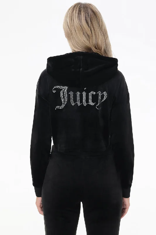 Women's color - block hoodie combining bold hues for a fashion - forward statementBig Bling High Low Cropped Hoodie Women's color - block hoodie combining bold hues for a fashion - forward statementBig Bling High Low Cropped Hoodie