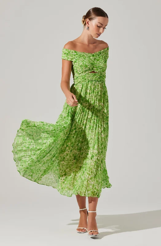 Mermaid - Style Women Dress with a Fitted Silhouette for Special OccasionsLeonara Pleated Midi dress Mermaid - Style Women Dress with a Fitted Silhouette for Special OccasionsLeonara Pleated Midi dress
