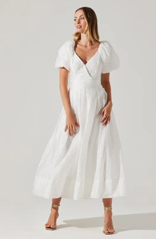 Long - Sleeve Women Dress in Velvet for a Luxurious Winter LookLinette Tonal Jacquard Midi Dress Long - Sleeve Women Dress in Velvet for a Luxurious Winter LookLinette Tonal Jacquard Midi Dress