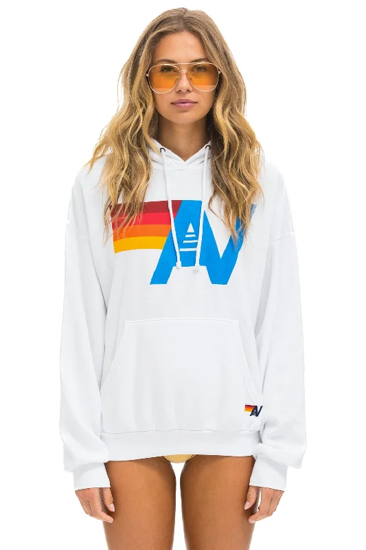Women's tie - dye hoodie in bright colors for a retro and eye - catching styleLOGO PULLOVER RELAXED HOODIE - WHITE Women's tie - dye hoodie in bright colors for a retro and eye - catching styleLOGO PULLOVER RELAXED HOODIE - WHITE