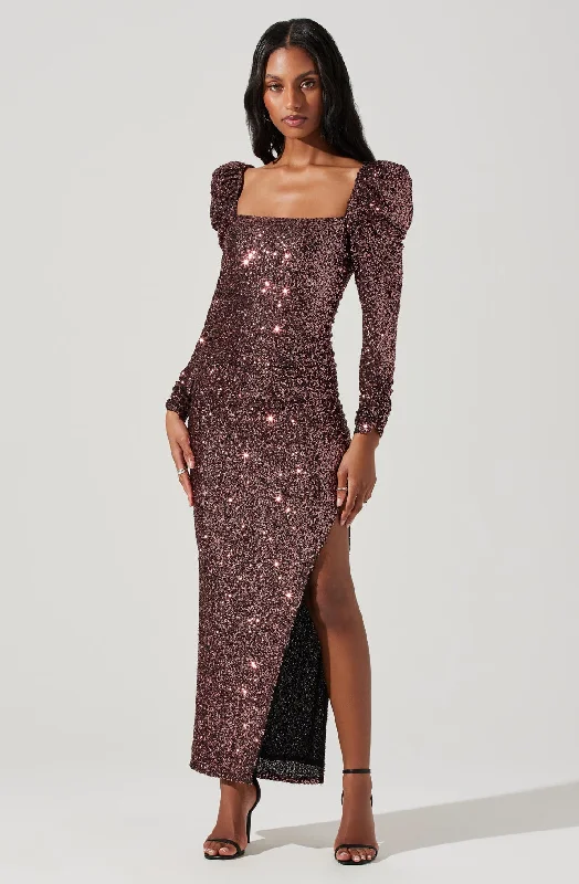 Strapless Women Dress with a Built - in Bra for Comfort and SupportLourdes Sequin Long Sleeve Midi Dress Strapless Women Dress with a Built - in Bra for Comfort and SupportLourdes Sequin Long Sleeve Midi Dress
