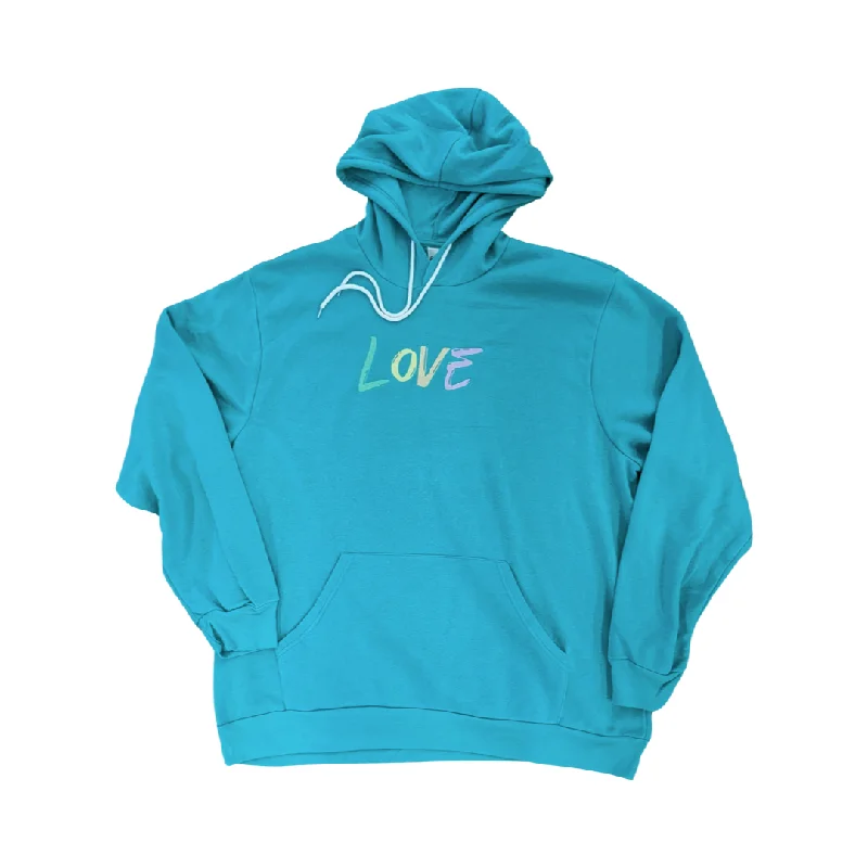 Women's zip - up sweatshirt in pastel blue for a soft and stylish outfitLove Embroidery Giant Hoodie Women's zip - up sweatshirt in pastel blue for a soft and stylish outfitLove Embroidery Giant Hoodie