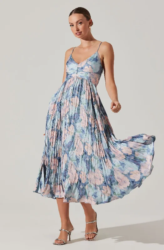 Empire Waist Women Dress to Accentuate the Bust and Conceal the WaistMaeve Pleated Midi Dress Empire Waist Women Dress to Accentuate the Bust and Conceal the WaistMaeve Pleated Midi Dress
