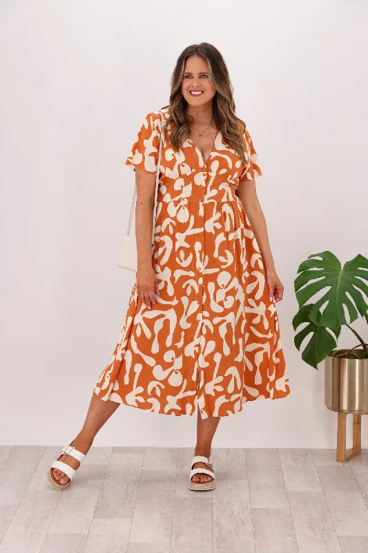 Sheath Women Dress with a Tailored Fit for a Professional LookMiracle Filagree Button Dress Tan