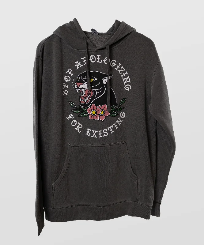 Women's hoodie with a glittery print for a glamorous and sparkly appearancePanther Pigment Dyed Hoodie Women's hoodie with a glittery print for a glamorous and sparkly appearancePanther Pigment Dyed Hoodie
