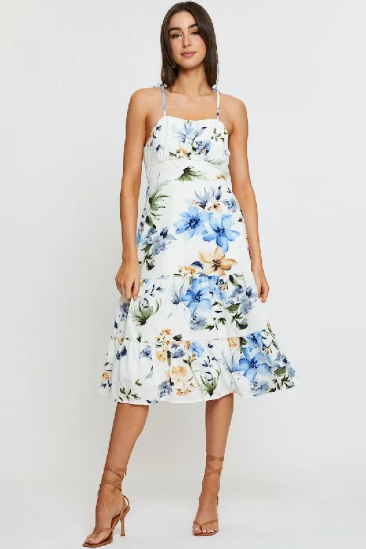 Strapless Women Dress with a Built - in Bra for Comfort and SupportPrint A Line Dress Midi Strapless Women Dress with a Built - in Bra for Comfort and SupportPrint A Line Dress Midi