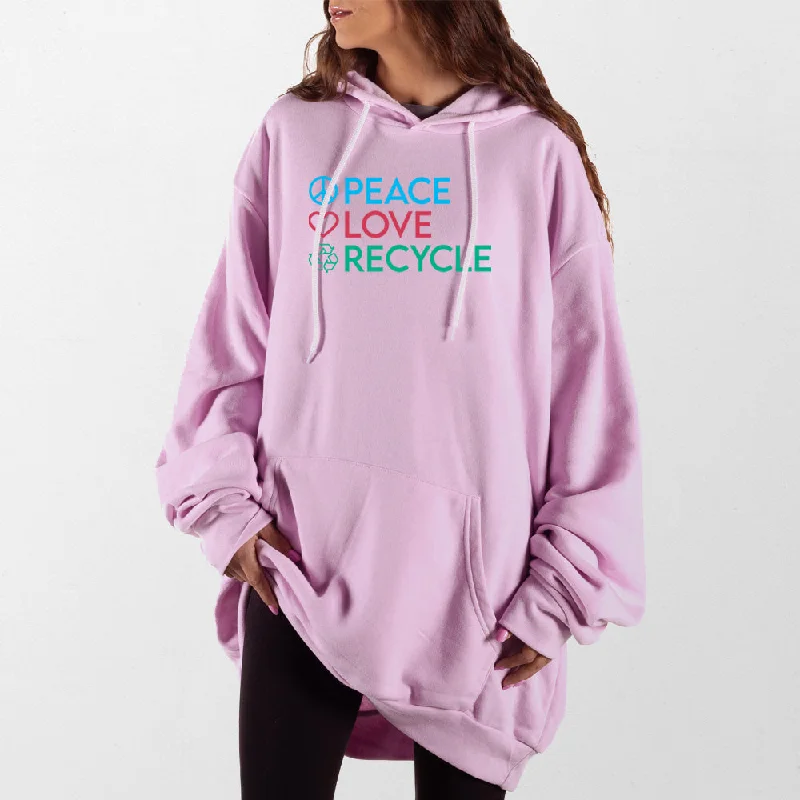 Women's zip - front sweatshirt with contrast stitching for a sporty aestheticRecycle Giant Hoodie Women's zip - front sweatshirt with contrast stitching for a sporty aestheticRecycle Giant Hoodie