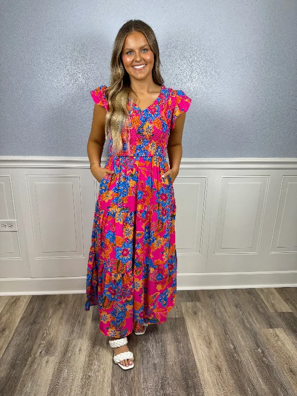 Halter Neck Women Dress to Show Off the Shoulders and NecklineRose boho maxi dress