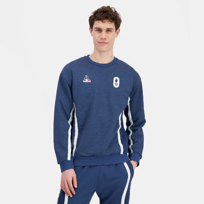 Women's hoodie with a kangaroo pocket and a pom - pom drawstring for added charm2410049-EFRO 24 Crew Sweat N°1 M insignia blue | Sweat col rond Unisexe Women's hoodie with a kangaroo pocket and a pom - pom drawstring for added charm2410049-EFRO 24 Crew Sweat N°1 M insignia blue | Sweat col rond Unisexe
