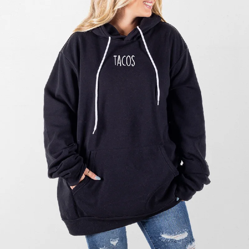 Women's hoodie with a kangaroo pocket and a pom - pom drawstring for added charmTacos Giant Hoodie Women's hoodie with a kangaroo pocket and a pom - pom drawstring for added charmTacos Giant Hoodie