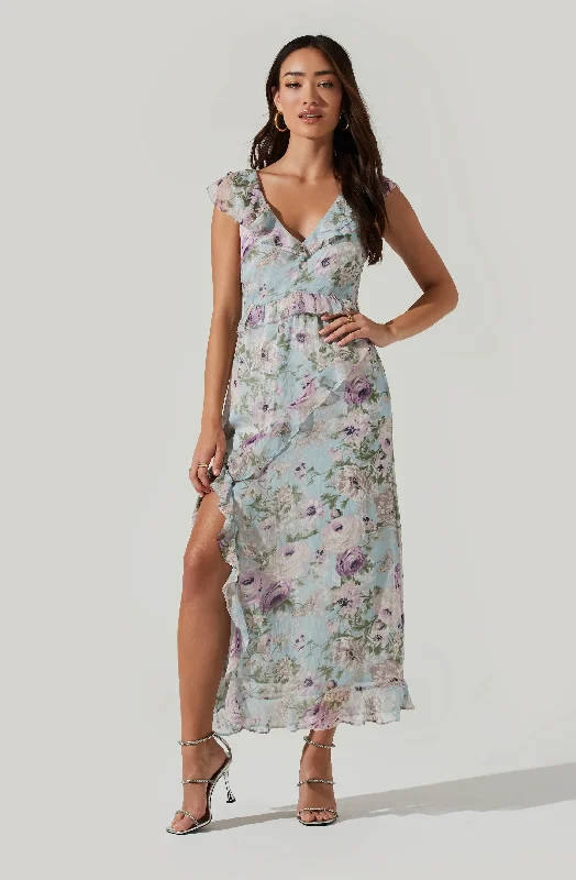 Mermaid - Style Women Dress with a Fitted Silhouette for Special OccasionsTempest Floral Ruffle Midi Dress