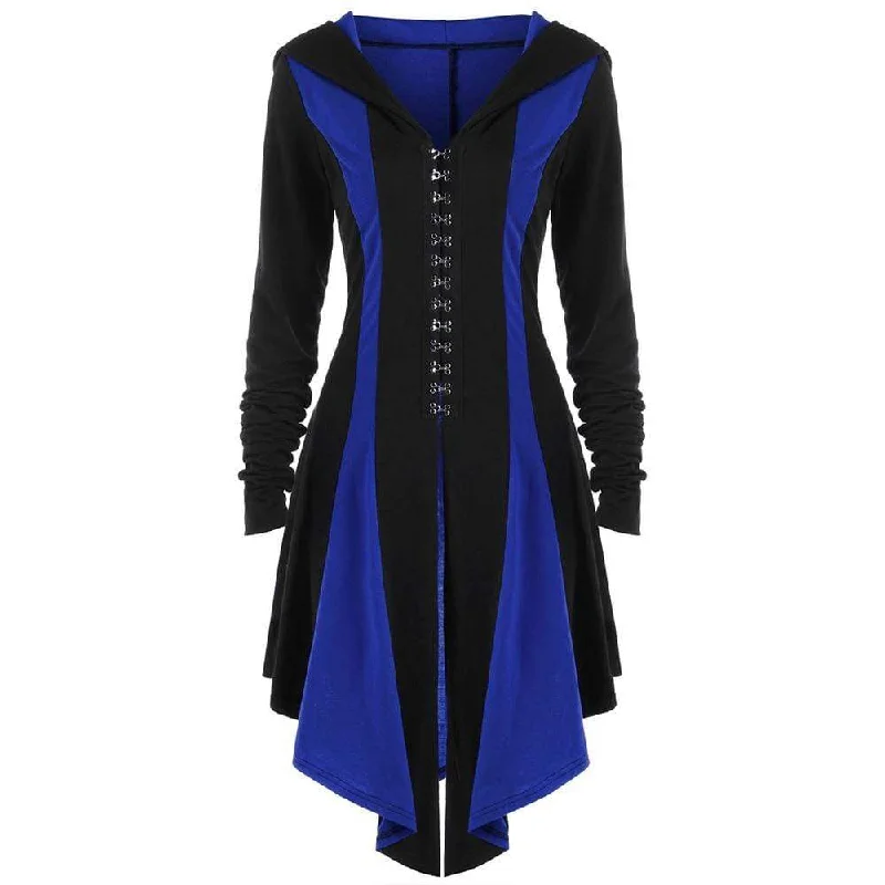 Women's double - breasted tweed jackets in classic colors for a sophisticated office lookWomen's Gothic Buckles Full Sleeved Hooded Irregular hem Cardigan Coats Women's double - breasted tweed jackets in classic colors for a sophisticated office lookWomen's Gothic Buckles Full Sleeved Hooded Irregular hem Cardigan Coats