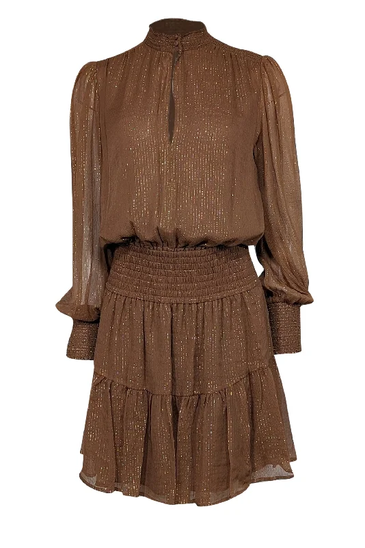 Empire Waist Women Dress to Accentuate the Bust and Conceal the Waist Empire Waist Women Dress to Accentuate the Bust and Conceal the Waist A.L.C. - Tan & Gold Metallic Striped Smocked Waist Silk Blend Dress Sz 8 Empire Waist Women Dress to Accentuate the Bust and Conceal the Waist Empire Waist Women Dress to Accentuate the Bust and Conceal the Waist A.L.C. - Tan & Gold Metallic Striped Smocked Waist Silk Blend Dress Sz 8