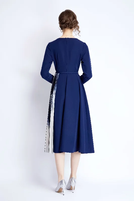 Wrap - Style Women Dress with Adjustable Fit for All Body Types Wrap - Style Women Dress with Adjustable Fit for All Body Types Blue Office A-line V-neck Long Sleeve Below Knee Dress Wrap - Style Women Dress with Adjustable Fit for All Body Types Wrap - Style Women Dress with Adjustable Fit for All Body Types Blue Office A-line V-neck Long Sleeve Below Knee Dress