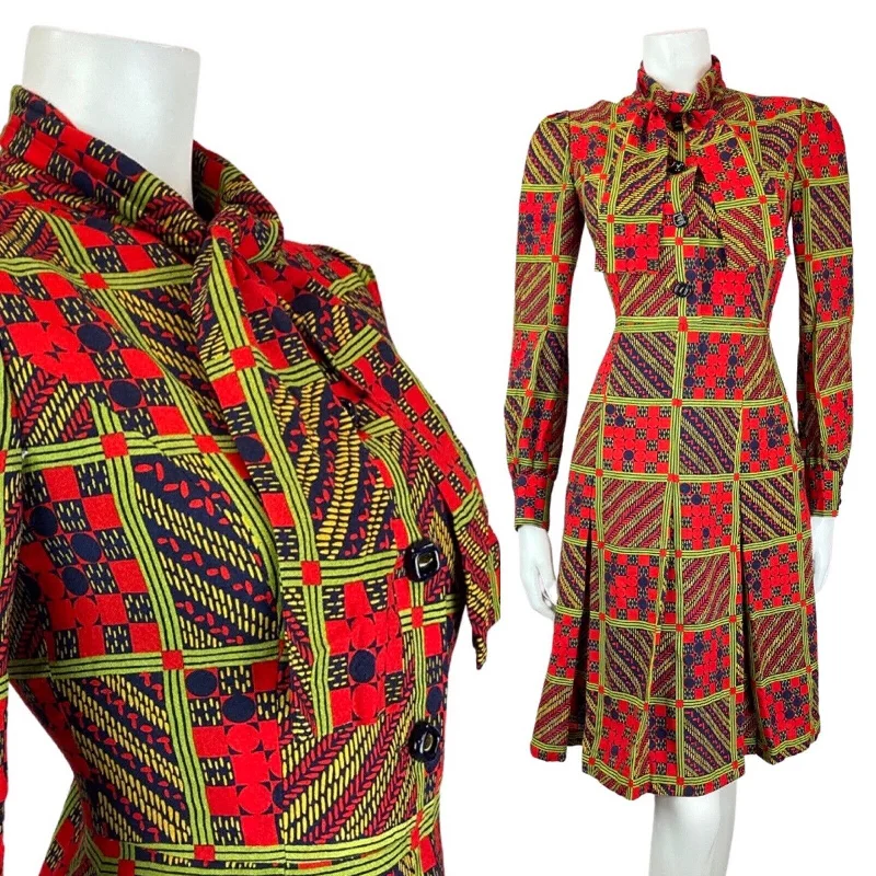Halter Neck Women Dress to Show Off the Shoulders and Neckline Halter Neck Women Dress to Show Off the Shoulders and Neckline VINTAGE 60s 70s RED GREEN BLACK GEOMETRIC CHECKED PUSSYBOW SHIRT DRESS 8 Halter Neck Women Dress to Show Off the Shoulders and Neckline Halter Neck Women Dress to Show Off the Shoulders and Neckline VINTAGE 60s 70s RED GREEN BLACK GEOMETRIC CHECKED PUSSYBOW SHIRT DRESS 8