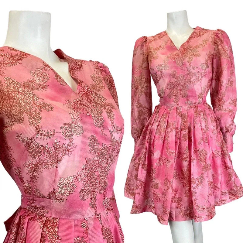 Plus Size Women Dress with a Flattering A - Line Cut for Comfort and Style Plus Size Women Dress with a Flattering A - Line Cut for Comfort and Style VINTAGE 60s 70s ROSE PINK RED FLORAL DITSY FLOATY SHEER MINI SWING DRESS 6