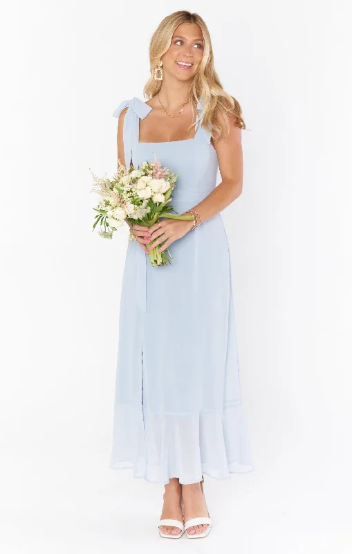 Maxi dresses with polka dot prints for a playful styleClaire Midi Dress ~ Steel Blue Chiffon Maxi dresses with polka dot prints for a playful styleClaire Midi Dress ~ Steel Blue Chiffon