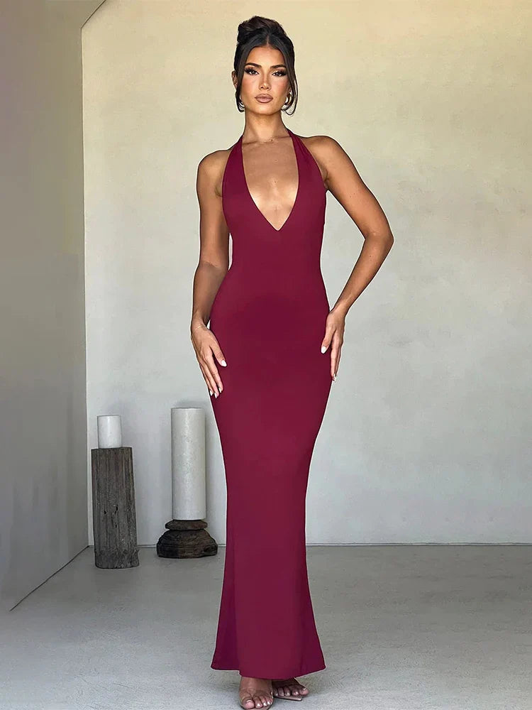 Maxi dresses with off - the - shoulder styles for a romantic and breezy lookBodycon Mermaid Long Halter Backless Nightclub Sexy Spring Summer Maxi Dress Maxi dresses with off - the - shoulder styles for a romantic and breezy lookBodycon Mermaid Long Halter Backless Nightclub Sexy Spring Summer Maxi Dress