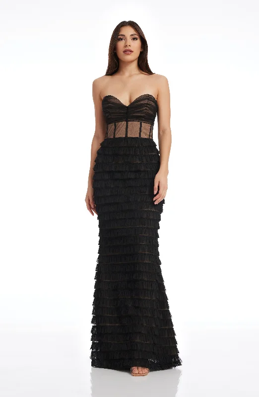 Maxi dresses with fringe trim for a bohemian vibeGrace Dress