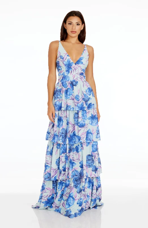 Maxi dresses with a ruched bodice for a more form - fitting and feminine shapeLorain Floral Gown Maxi dresses with a ruched bodice for a more form - fitting and feminine shapeLorain Floral Gown