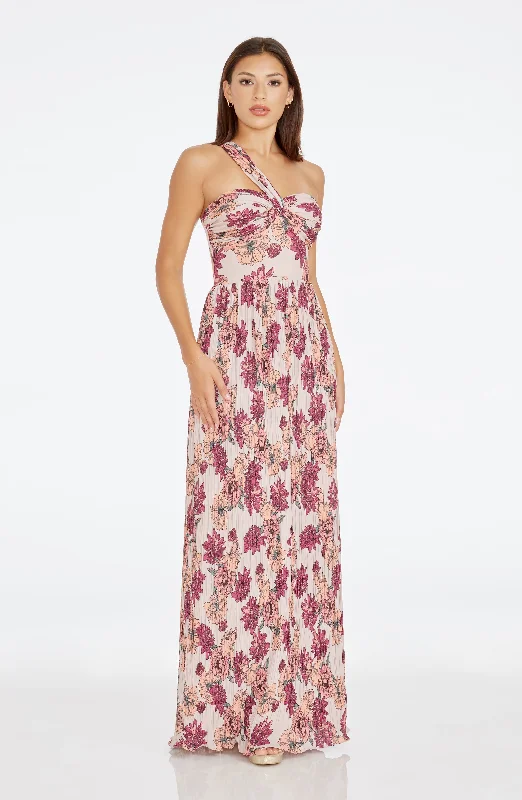 Metallic maxi dresses for a glamorous New Year's Eve partyIdalia Floral Gown