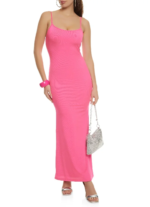Maxi dresses with an asymmetric hem for a fashion - forward and eye - catching designRibbed Scoop Neck Cami Maxi Dress Maxi dresses with an asymmetric hem for a fashion - forward and eye - catching designRibbed Scoop Neck Cami Maxi Dress
