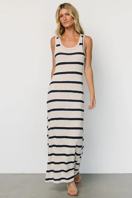 Maxi dresses with a keyhole back for a sexy detailPalawan Striped Maxi Dress | Cream + Navy Maxi dresses with a keyhole back for a sexy detailPalawan Striped Maxi Dress | Cream + Navy