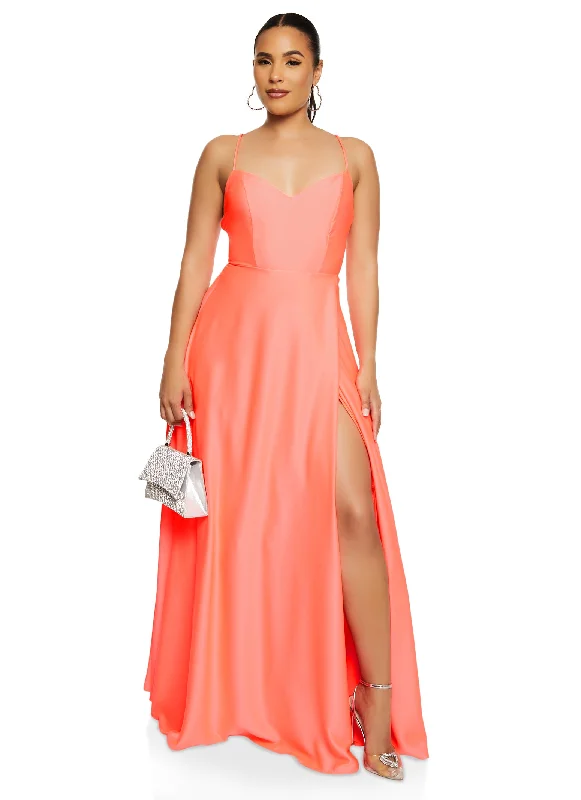 Velvet maxi dresses with long sleeves for winter weddingsSatin Criss Cross Back Maxi Dress Velvet maxi dresses with long sleeves for winter weddingsSatin Criss Cross Back Maxi Dress