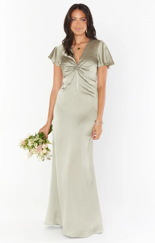 Maxi dresses with a cinched waist for a defined silhouetteRome Twist Gown ~ Moss Green Luxe Satin Maxi dresses with a cinched waist for a defined silhouetteRome Twist Gown ~ Moss Green Luxe Satin