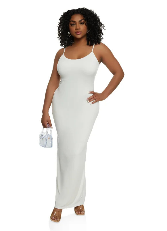 Maxi dresses with a ruffled neckline for a charming lookHaute Monde Spaghetti Strap Cami Maxi Slip Dress Maxi dresses with a ruffled neckline for a charming lookHaute Monde Spaghetti Strap Cami Maxi Slip Dress