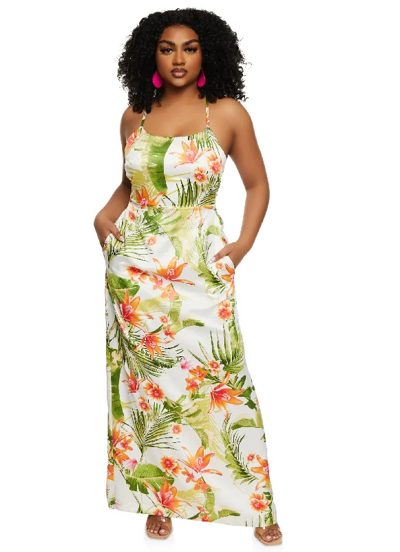 Maxi dresses with a gathered skirt for a voluminous and dramatic effectHaute Monde Tropical Print Cami Maxi Dress Maxi dresses with a gathered skirt for a voluminous and dramatic effectHaute Monde Tropical Print Cami Maxi Dress