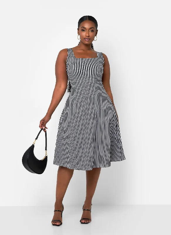 Sleeveless midi dresses with lace details for summer weddingsBailey Stripe Midi A Line Dress - Black & White Sleeveless midi dresses with lace details for summer weddingsBailey Stripe Midi A Line Dress - Black & White
