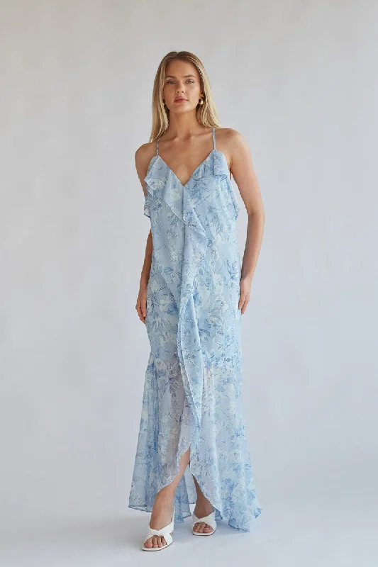 Midi dresses with geometric cutouts for a contemporary and edgy lookEllery Floral Ruffle Maxi Dress Midi dresses with geometric cutouts for a contemporary and edgy lookEllery Floral Ruffle Maxi Dress
