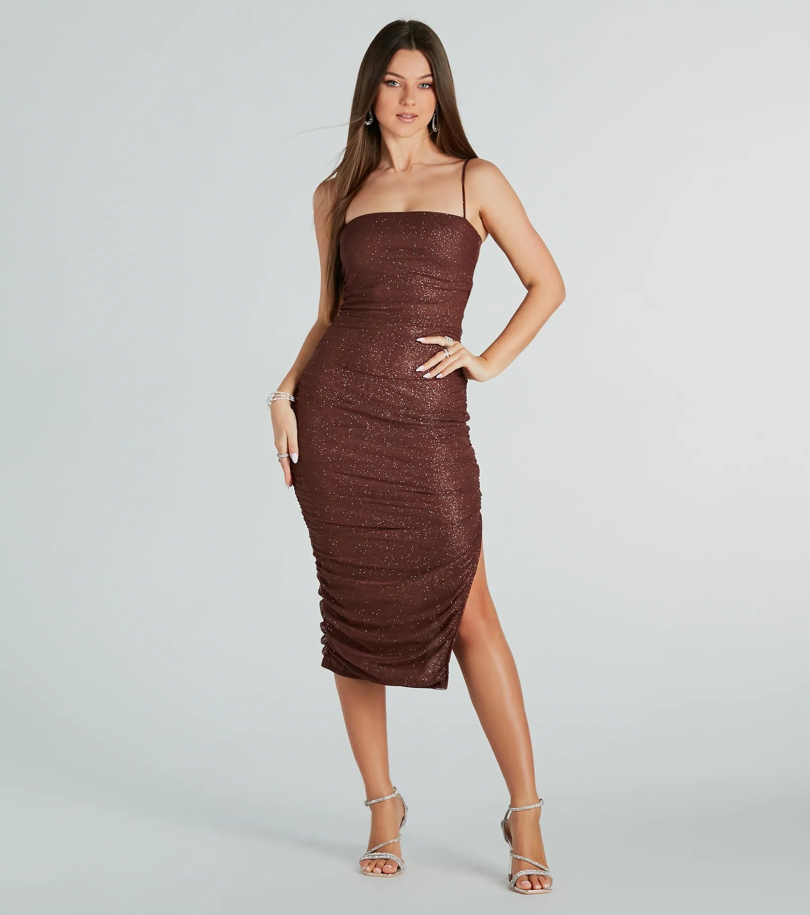 Sleeveless midi dresses with lace details for summer weddingsGorgeous Look Glitter Mesh Midi Dress Sleeveless midi dresses with lace details for summer weddingsGorgeous Look Glitter Mesh Midi Dress
