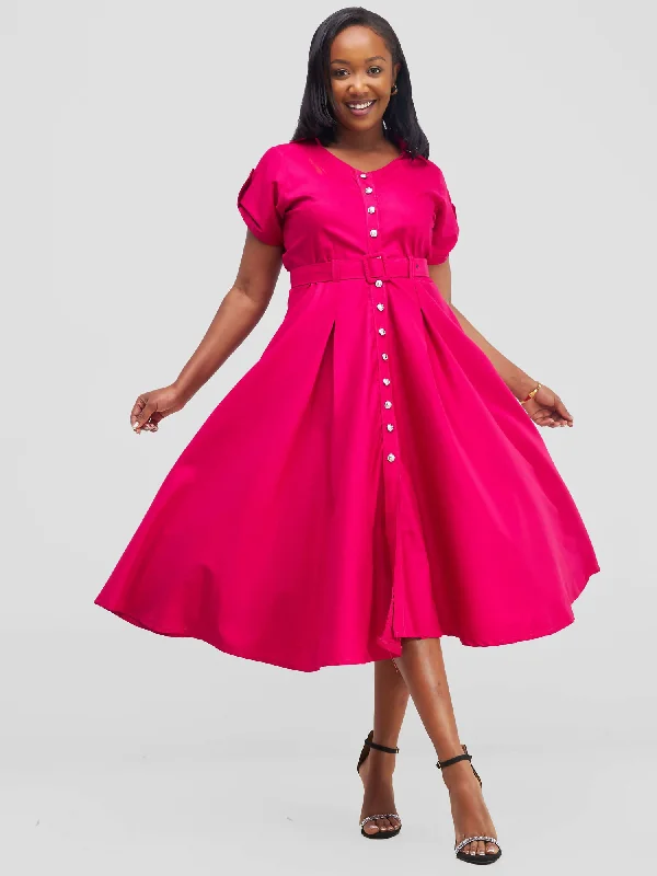 Midi dresses with ruched bodices for a feminine and fitted feelKakiba Collections Catherine Dress - Pink Midi dresses with ruched bodices for a feminine and fitted feelKakiba Collections Catherine Dress - Pink