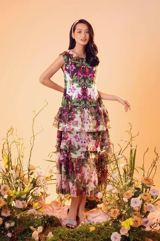 Midi dresses with off - the - shoulder necklines for a flirty lookLausten Layers Dress Midi dresses with off - the - shoulder necklines for a flirty lookLausten Layers Dress