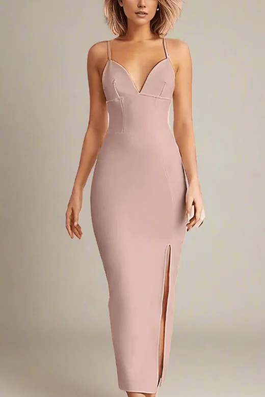 Midi dresses with asymmetric hems for a fashion - forward and dynamic appearanceMilan Bandage Midi Dress - Nude Midi dresses with asymmetric hems for a fashion - forward and dynamic appearanceMilan Bandage Midi Dress - Nude