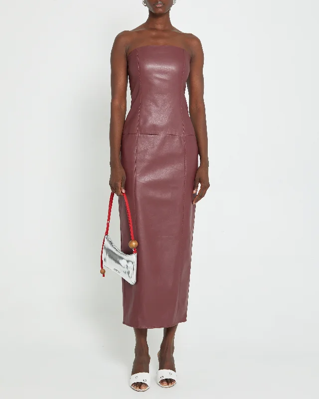 Midi dresses with ruched bodices for a feminine and fitted feelKimberly Vegan Leather Dress Midi dresses with ruched bodices for a feminine and fitted feelKimberly Vegan Leather Dress