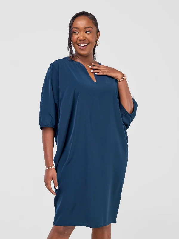 Midi dresses with ruffled bodices for a more pronounced feminine lookReba Dolman Dress - Dark Teal Midi dresses with ruffled bodices for a more pronounced feminine lookReba Dolman Dress - Dark Teal