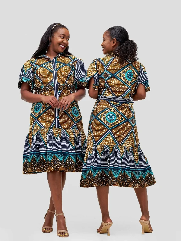 Midi dresses with ruched sleeves for a more fitted and stylish arm lookWCS Dewuor Azuri Dress - Turquoise Midi dresses with ruched sleeves for a more fitted and stylish arm lookWCS Dewuor Azuri Dress - Turquoise