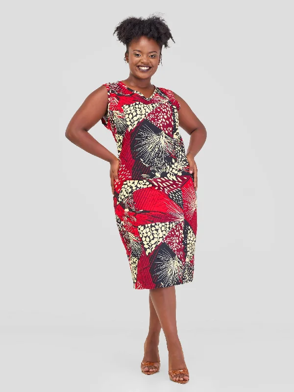 Midi dresses with printed lining for a hidden and stylish detailWCS Dewuor Cherry Dress - Red Midi dresses with printed lining for a hidden and stylish detailWCS Dewuor Cherry Dress - Red