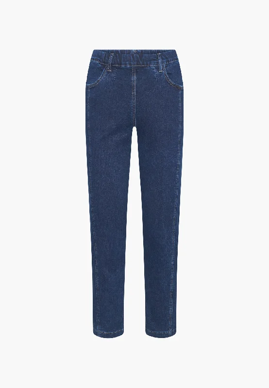 Stretch women jeans for enhanced mobility and comfortPiper Pure Regular Crop - Dark Blue Denim Stretch women jeans for enhanced mobility and comfortPiper Pure Regular Crop - Dark Blue Denim